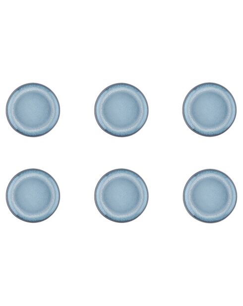 6 Assiettes Genesis bleues -  D.16 cm