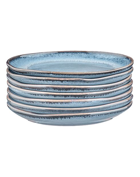 6 Assiettes Genesis bleues -  D.16 cm