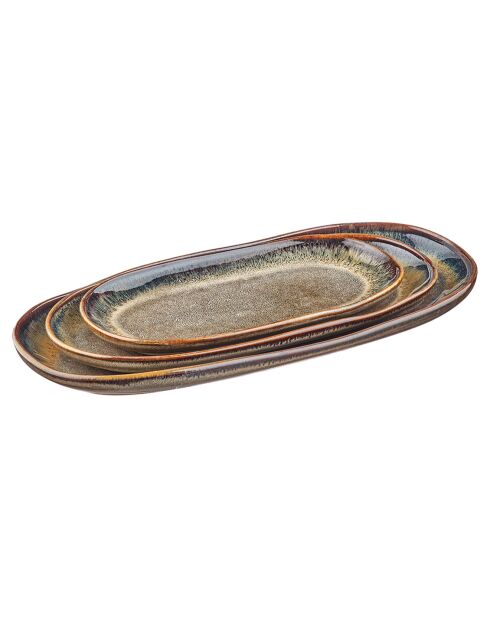 3 Plateaux De Service Genesis marron volcanique