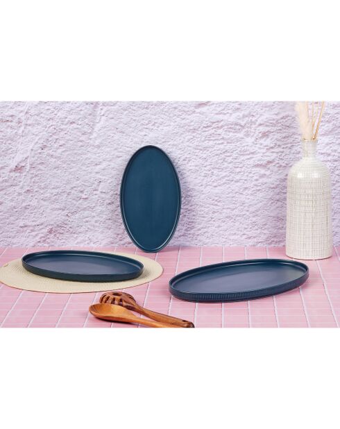 3 vassoi da portata Scandi blu marino