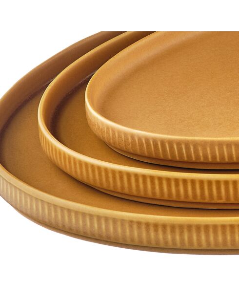 3 vassoi di servizio Scandi giallo ocra