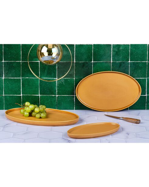 3 Plateaux De Service Scandi  jaune ocre