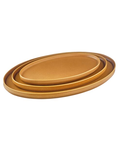 3 Plateaux De Service Scandi  jaune ocre