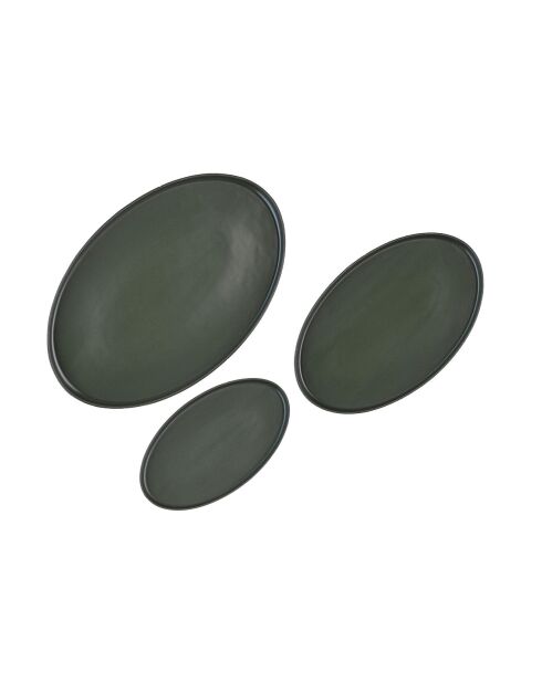 3 Plateaux De Service Scandi  vert olive