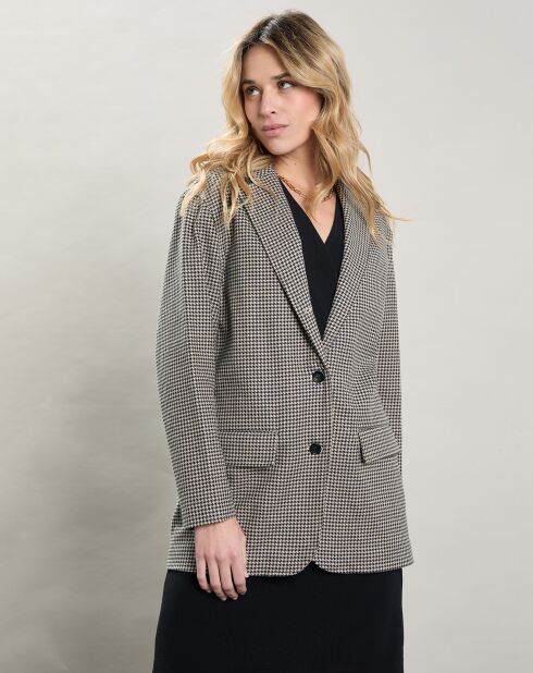 Veste en Coton & Lin Victory beige/noir