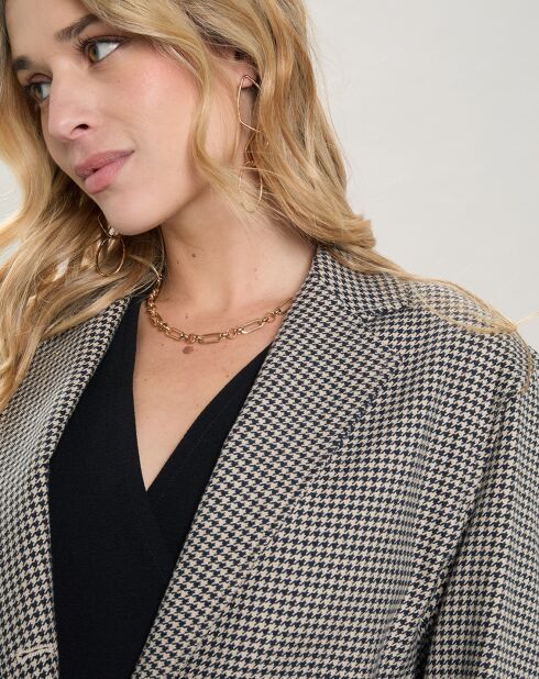 Veste en Coton & Lin Victory beige/noir