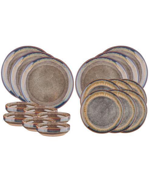 Service Les Essentiels Genesis marron volcanique - 18 Pièces