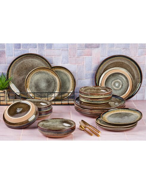 Service Les Essentiels Genesis marron volcanique - 18 Pièces