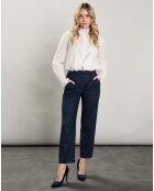 Pantalon en Laine mélangée Pacome rayures brutes/marine