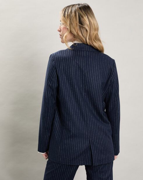 Veste en Laine mélangée Velize rayures brutes/marine