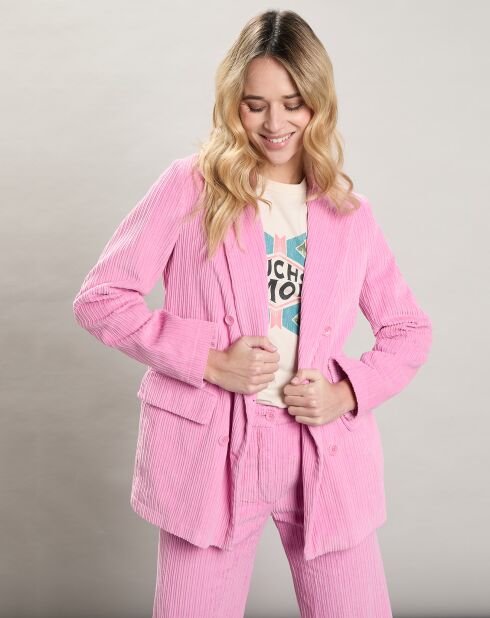 Veste en Velours côtelé Velize rose