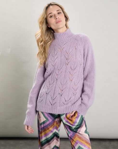 Pull en Alpaga & Laine mélangés Mykasa lavande