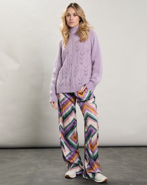 Pull en Alpaga & Laine mélangés Mykasa lavande