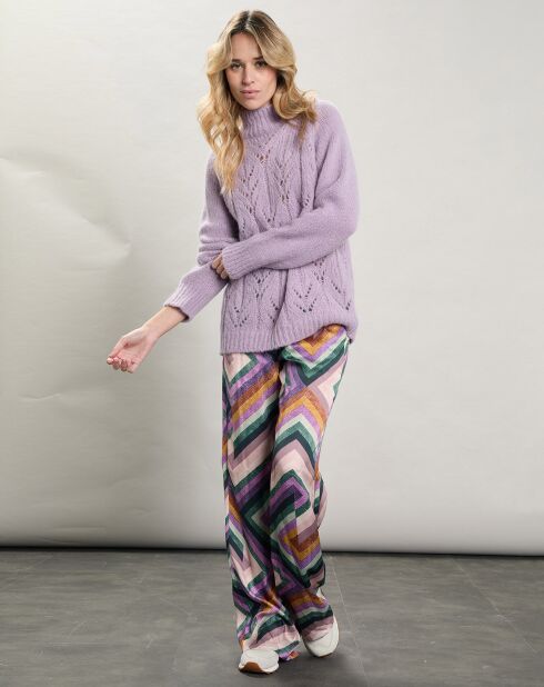 Pull en Alpaga & Laine mélangés Mykasa lavande