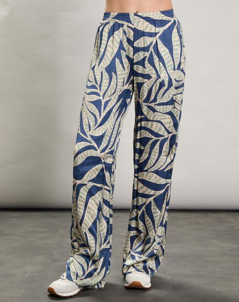 Pantalon satiné Plaisance bleu/bleu clair