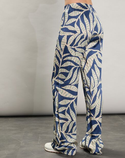 Pantalon satiné Plaisance bleu/bleu clair