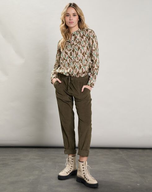 Pantalon en Velours Milleraies Philemon armée