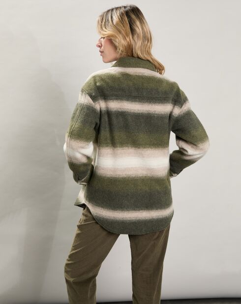 Veste en Laine mélangée Voltige beige/vert