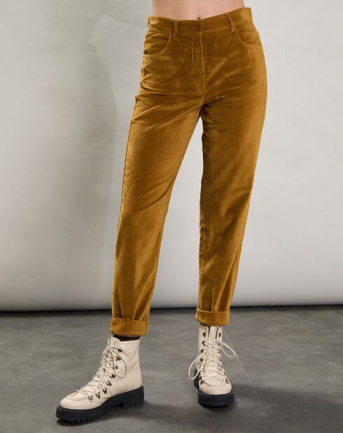 Pantalon en Velours Pepite tabac