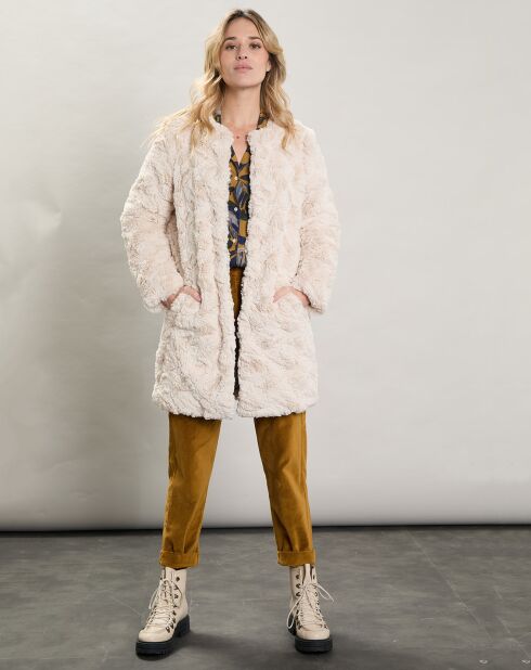 Manteau Vani fausse fourrure beige