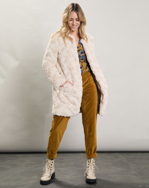 Manteau Vani fausse fourrure beige