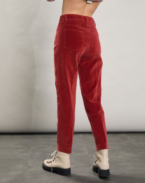 Pantalon en Velours Pepite piment