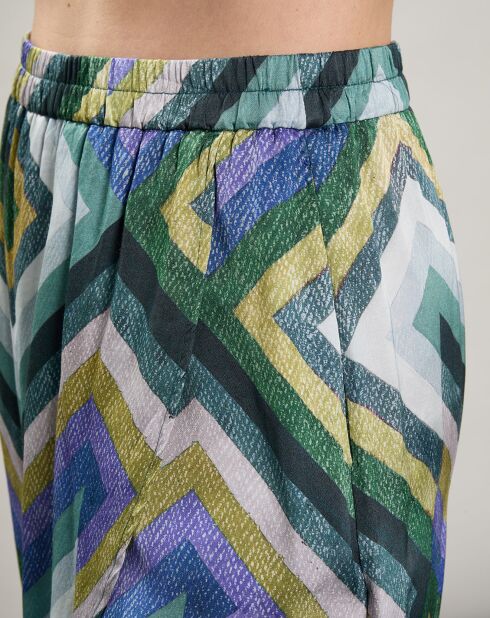 Jupe satinée Jewel gris bleu/vert