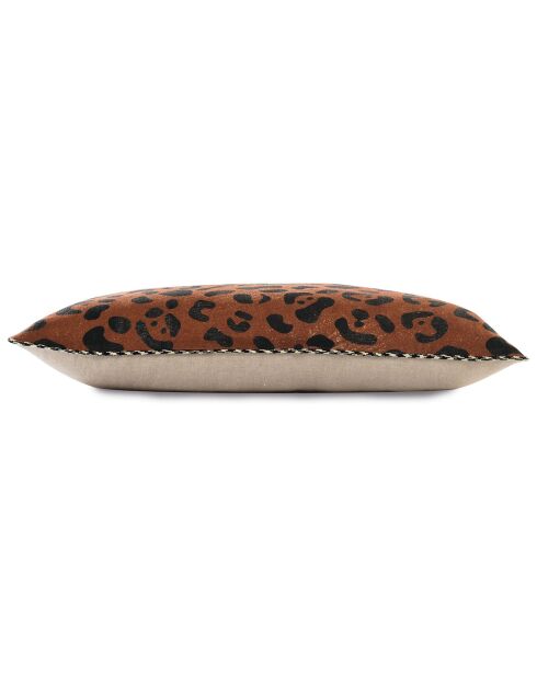 Housse de coussin 100% Lin Leo cuivre - 40x60 cm