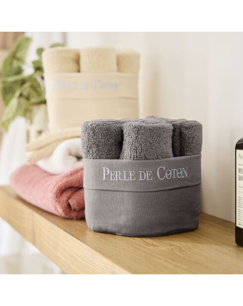 6 Serviettes Invité gris anthracite - 50x30 cm