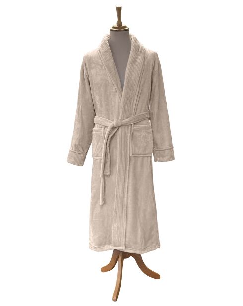 Robe de Chambre avec col & manches Jacquart naturel