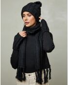 Luna Set aus Schal, Mütze und Fäustlingen, Schwarz
