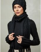 Luna Set aus Schal, Mütze und Fäustlingen, Schwarz