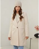 Manteau rose ecru