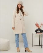 Manteau rose ecru