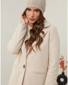 Manteau rose ecru