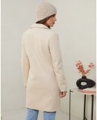 Manteau rose ecru