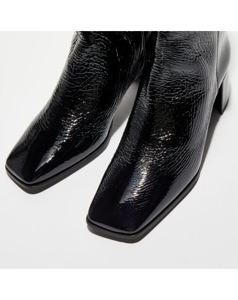 Bottes modulables en Cuir Billi à multiples zips noires - Talon 5 cm
