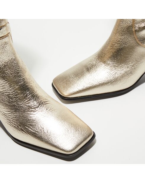 Bottes en Cuir Tessa champagne - Talon 5 cm