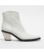 Bottines en Cuir Trinity blanches - Talon 7 cm