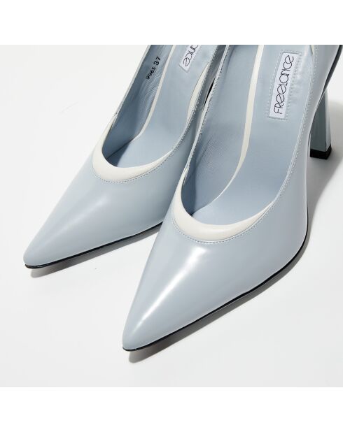 Escarpins en Cuir La Rose blue wax/powdwh - Talon 10 cm