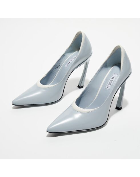 Escarpins en Cuir La Rose blue wax/powdwh - Talon 10 cm