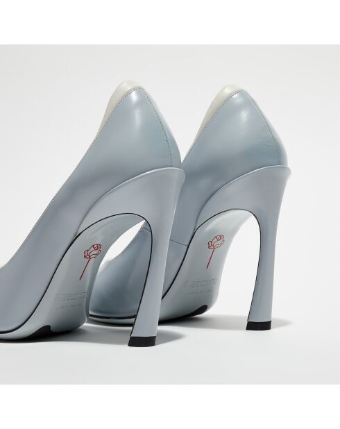 Escarpins en Cuir La Rose blue wax/powdwh - Talon 10 cm