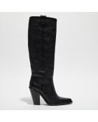 Bottes Jane noires - Talon 9 cm