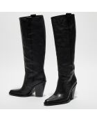 Bottes Jane noires - Talon 9 cm