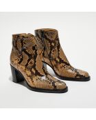 Bottines en Cuir Legend sable - Talon 7 cm