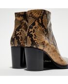 Bottines en Cuir Legend sable - Talon 7 cm