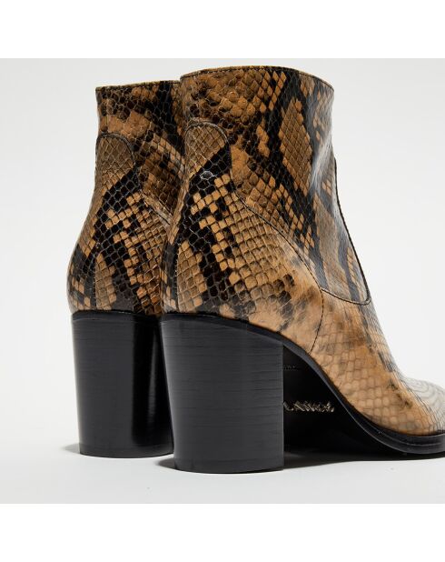 Bottines en Cuir Legend sable - Talon 7 cm