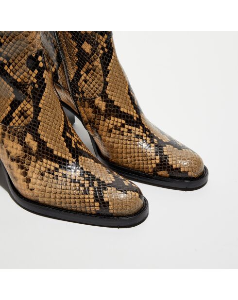 Bottines en Cuir Legend sable - Talon 7 cm