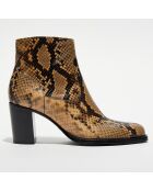 Bottines en Cuir Legend sable - Talon 7 cm