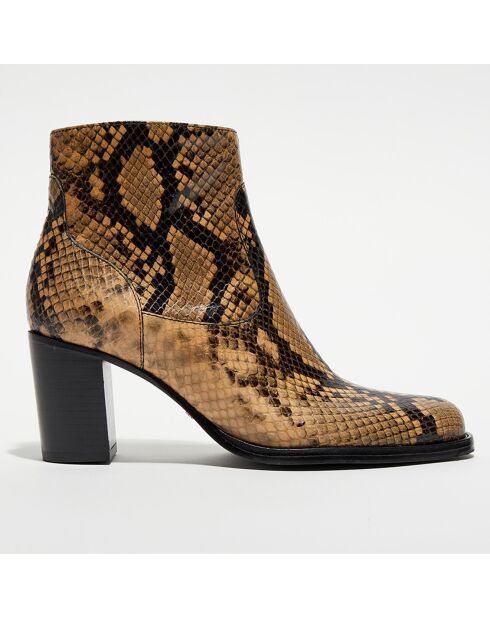 Bottines en Cuir Legend sable - Talon 7 cm